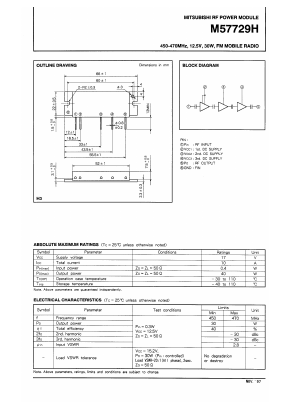 M57729H Datasheet PDF MITSUBISHI ELECTRIC 
