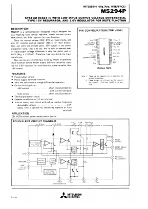 M5294P Datasheet PDF MITSUBISHI ELECTRIC 