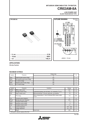 CR02AM-8A Datasheet PDF MITSUBISHI ELECTRIC 