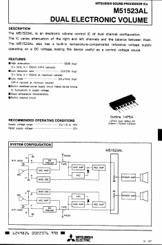 M51523AL Datasheet PDF MITSUBISHI ELECTRIC 