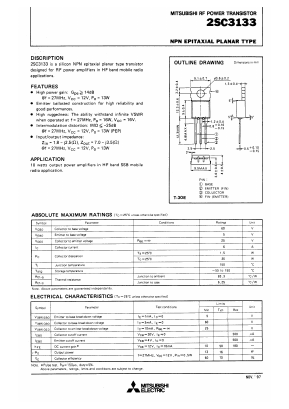 C3133 Datasheet PDF MITSUBISHI ELECTRIC 