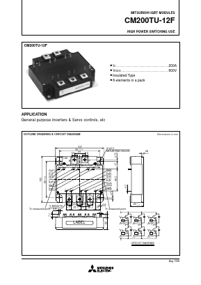 CM200TU-12F Datasheet PDF MITSUBISHI ELECTRIC 