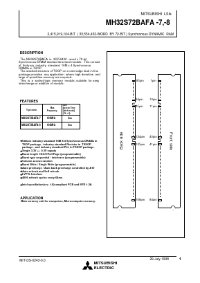 MH64S72BAFA-8 Datasheet PDF MITSUBISHI ELECTRIC 
