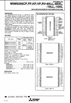 M5M5256CP-10LX Datasheet PDF MITSUBISHI ELECTRIC 