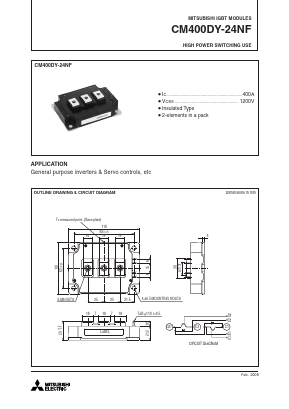 CM400DY-24NF Datasheet PDF MITSUBISHI ELECTRIC 