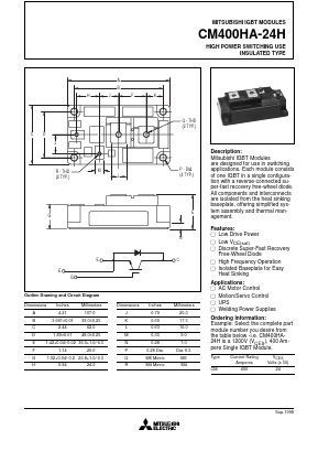 CM400HA-24 Datasheet PDF MITSUBISHI ELECTRIC 