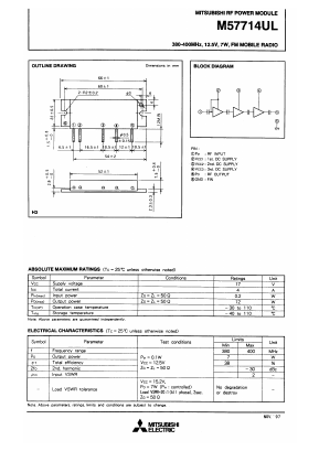 M57714UL Datasheet PDF MITSUBISHI ELECTRIC 