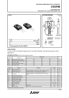 CR3PM Datasheet PDF MITSUBISHI ELECTRIC 