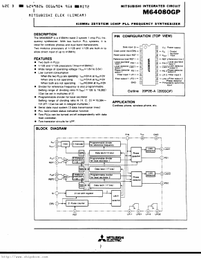 M64080GP Datasheet PDF MITSUBISHI ELECTRIC 