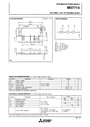 M57714 Datasheet PDF MITSUBISHI ELECTRIC 
