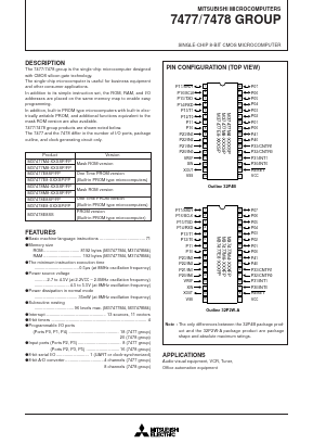 M37478M4-408SP Datasheet PDF MITSUBISHI ELECTRIC 