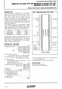 M50954-XXX Datasheet PDF MITSUBISHI ELECTRIC 