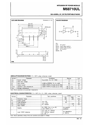 M68710UL Datasheet PDF MITSUBISHI ELECTRIC 