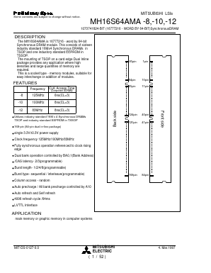 MH16S64AMA-8 Datasheet PDF MITSUBISHI ELECTRIC 