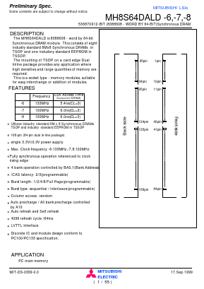 MH8S64DALD-6 Datasheet PDF MITSUBISHI ELECTRIC 