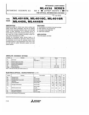 ML4XX6 Datasheet PDF MITSUBISHI ELECTRIC 