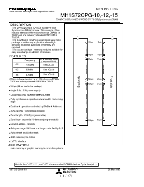 MH1S72CPG Datasheet PDF MITSUBISHI ELECTRIC 