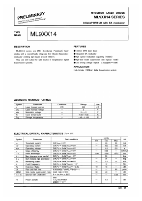 ML9XX14 Datasheet PDF MITSUBISHI ELECTRIC 