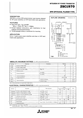 C1970 Datasheet PDF MITSUBISHI ELECTRIC 