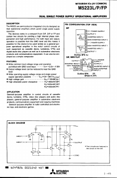 M5223P Datasheet PDF MITSUBISHI ELECTRIC 
