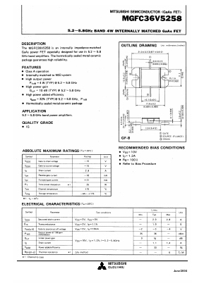 MGFC36V5258 Datasheet PDF MITSUBISHI ELECTRIC 