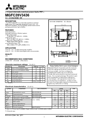 MGFC39V3436 Datasheet PDF MITSUBISHI ELECTRIC 
