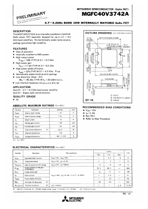 MGFC40V3742A Datasheet PDF MITSUBISHI ELECTRIC 