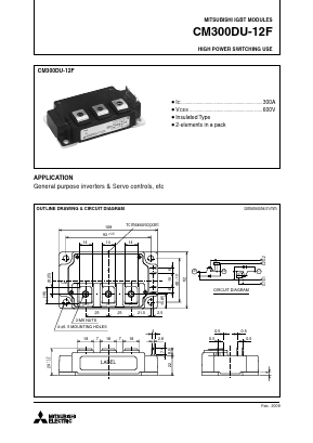 CM300DU-12F Datasheet PDF MITSUBISHI ELECTRIC 