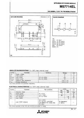 M57714EL Datasheet PDF MITSUBISHI ELECTRIC 