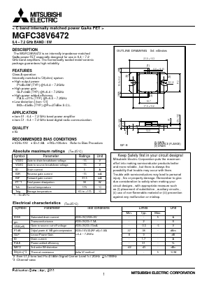 MGFC38V6472 Datasheet PDF MITSUBISHI ELECTRIC 