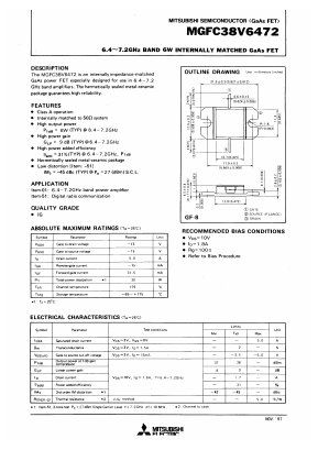 MGFC38V6472 Datasheet PDF MITSUBISHI ELECTRIC 