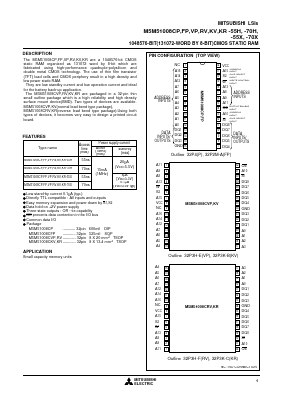 M5M51008CVP-70X Datasheet PDF MITSUBISHI ELECTRIC 