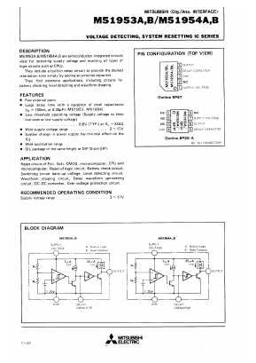 M51953AL Datasheet PDF MITSUBISHI ELECTRIC 