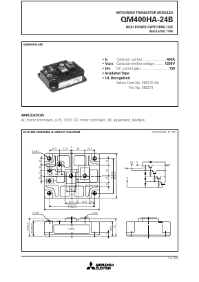 QM400HA-24B Datasheet PDF MITSUBISHI ELECTRIC 