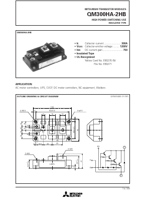 QM300HA-2HB Datasheet PDF MITSUBISHI ELECTRIC 