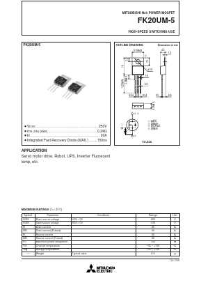 FK20UM-5 Datasheet PDF MITSUBISHI ELECTRIC 