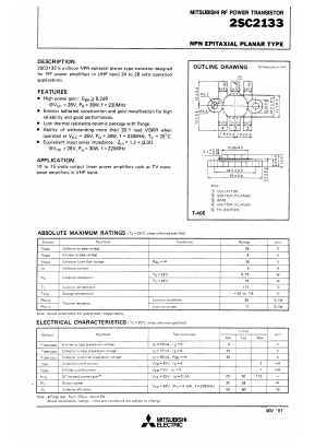 C2133 Datasheet PDF MITSUBISHI ELECTRIC 