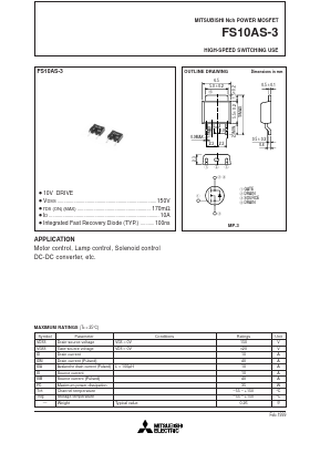 FS10AS-3 Datasheet PDF MITSUBISHI ELECTRIC 