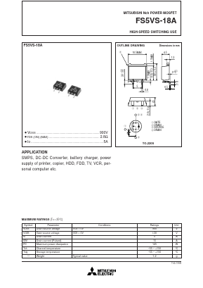 FS5VS-18A Datasheet PDF MITSUBISHI ELECTRIC 