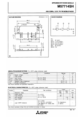 M57714SH Datasheet PDF MITSUBISHI ELECTRIC 