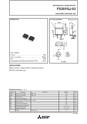 FS30VSJ-03 Datasheet PDF MITSUBISHI ELECTRIC 