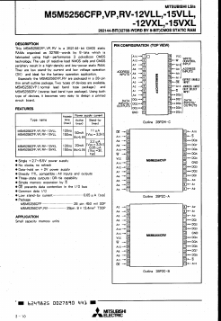 M5M5256CFP-15VLL Datasheet PDF MITSUBISHI ELECTRIC 