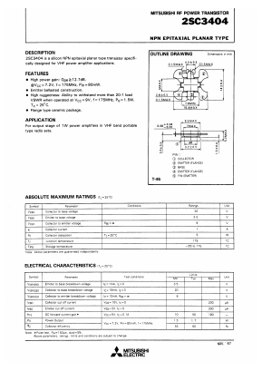 C3404 Datasheet PDF MITSUBISHI ELECTRIC 