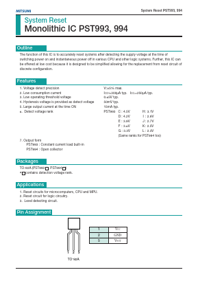 PST993H Datasheet PDF Mitsumi