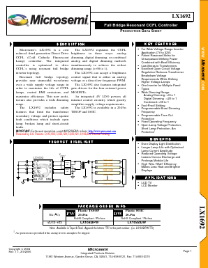 LX1692IDW-TR Datasheet PDF Mitsumi