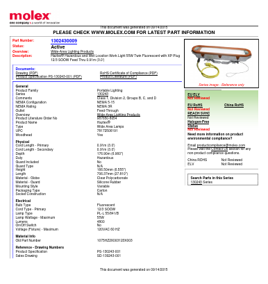 1302430009 Datasheet PDF Molex Connectors