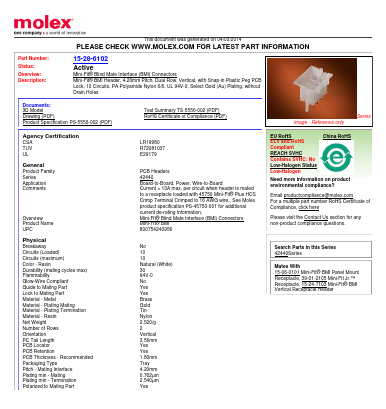 A-42440-1022 Datasheet PDF Molex Connectors