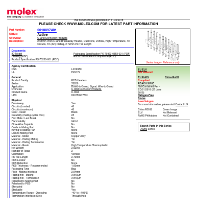 10-89-7401 Datasheet PDF Molex Connectors