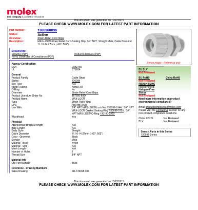 5536 Datasheet PDF Molex Connectors