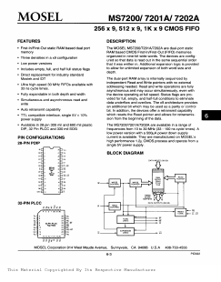 MS7201A-50NC Datasheet PDF Mosel Vitelic Corporation 